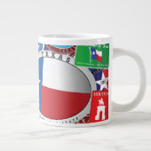 Retro Texas Sticker Pattern Grote Koffiekop (Rechts)
