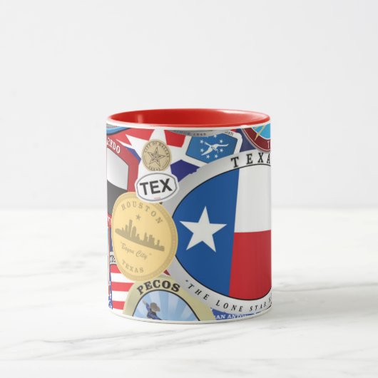 Retro Texas Sticker Pattern Mok (Midden)