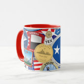 Retro Texas Sticker Pattern Mok (Voorkant links)