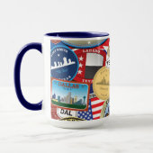 Retro  Texas Sticker Pattern Mok (Links)