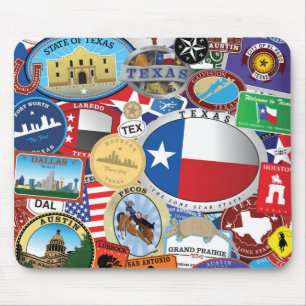 Retro  Texas Sticker Pattern Muismat