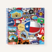 Retro  Texas Sticker Pattern Notitieboek (Voorkant)