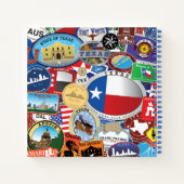 Retro  Texas Sticker Pattern Notitieboek (Achterkant)