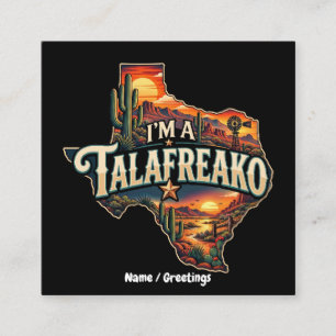 Retro Texas woestijn zonsondergang 'Ik ben een Tal Vierkante Visitekaartje