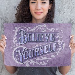 Retro Text Vloeiend Motivatie Citaat Violet Perfect Poster