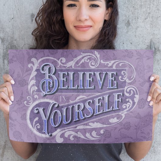 Retro Text Vloeiend Motivatie Citaat Violet Perfect Poster