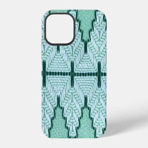 Retro textiel garen couching, grafische puls. iPhone 12 hoesje