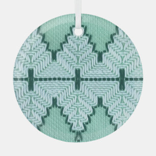 Retro textielgaren couching, grafische puls. glas ornament