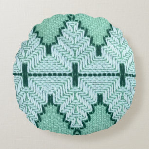 Retro textielgaren couching, grafische puls. rond kussen