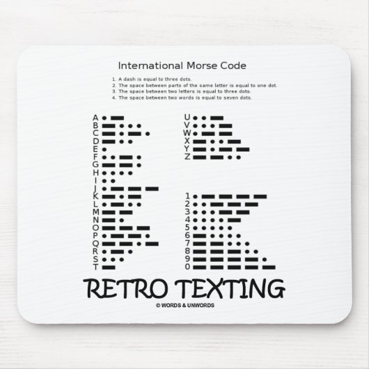Retro Texting (International Morse Code) Muismat (Voorkant)