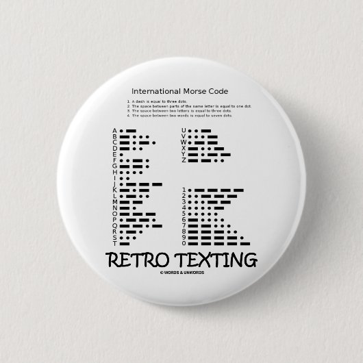 Retro Texting (International Morse Code) Ronde Button 5,7 Cm (Voorkant)