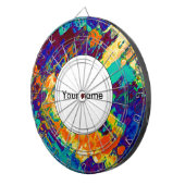 Retro textuur abstract ontwerp dartbord (Voorkant Rechts)