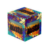 Retro textuur abstract ontwerp kubus (Achter hoekig)