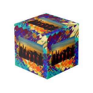 Retro textuur abstract ontwerp kubus