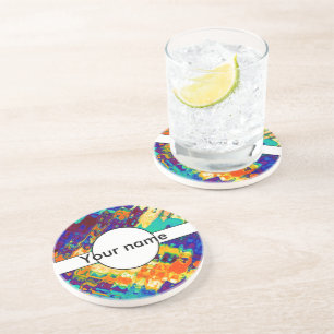 Retro textuur abstract ontwerp zandsteen onderzetter