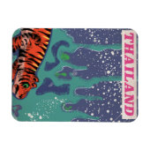 Retro Thailand tijger reisposter Magneet (Horizontaal)