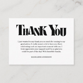 Retro Thank You Graduation Black Checkerboard Informatiekaartje
