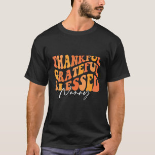 Retro Thankful Blessed Naanny Bedankt T-shirt