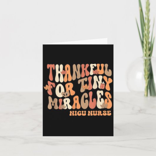Retro Thankful For Tiny Miracles Thanksgiving Nicu Kaart (Voorkant)
