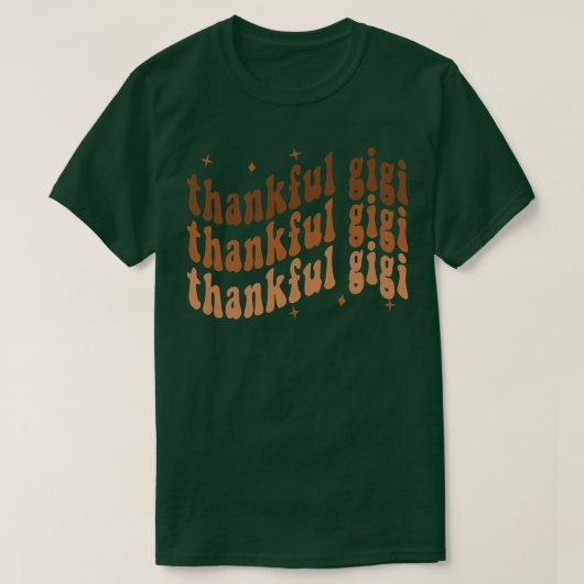 Retro Thankful Gigi Cheetah Gigi Life Herfst Thank T-shirt (Design voorkant)