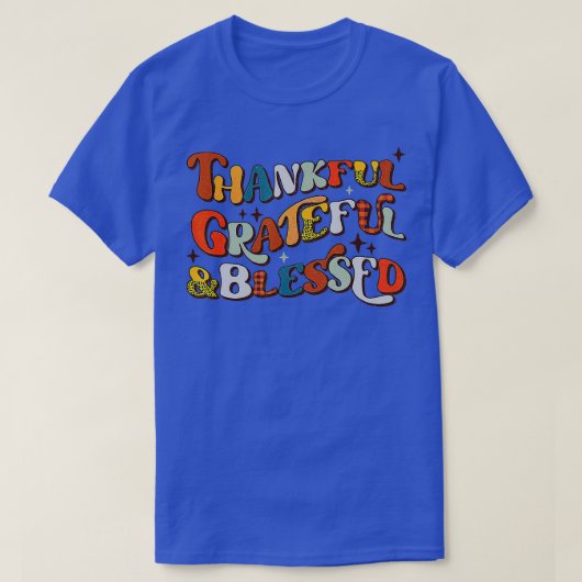 Retro Thankful Grateful Blessed Fall Colors Thanks T-shirt (Design voorkant)