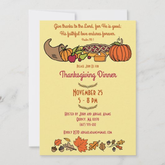 Retro Thanksgiving Bijbelversie Kaart (Voorkant)