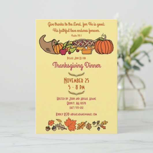 Retro Thanksgiving Bijbelversie Kaart (Staand voorkant)