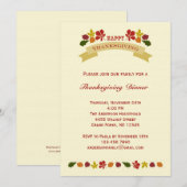 Retro  Thanksgiving Binnenuitnodiging Kaart (Voorkant / Achterkant)