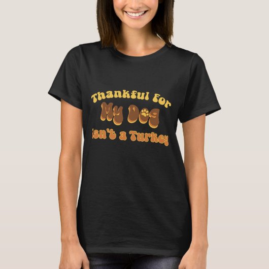 Retro Thanksgiving | Dankbaar voor mijn hond T-shirt (Voorkant)