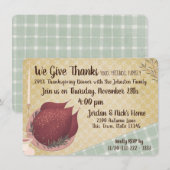 Retro Thanksgiving Dinner Kaart (Voorkant / Achterkant)