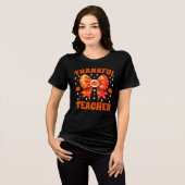 Retro Thanksgiving Docent Coquette Bow Tri-Blend Shirt (Voorkant volledig)