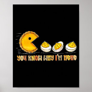 Retro Thanksgiving Je Weet Waarom Ik Hier Ben Duiv Poster