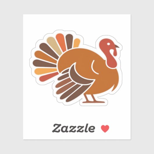 Retro Thanksgiving Kalkoen � Fall Harvest Design C Sticker (Vel)