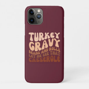 Retro Thanksgiving kalkoen jus bonen en rollen Case-Mate iPhone Case