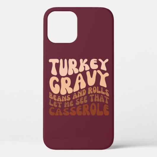 Retro Thanksgiving kalkoen jus bonen en rollen Case-Mate iPhone Case (Achterkant)