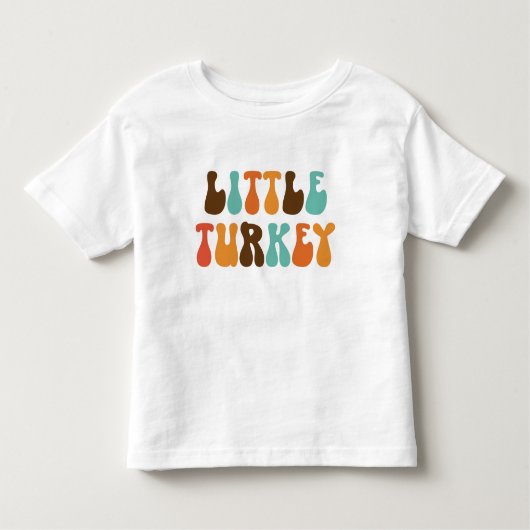 Retro Thanksgiving Kleine Turkije T-shirt (Voorkant)
