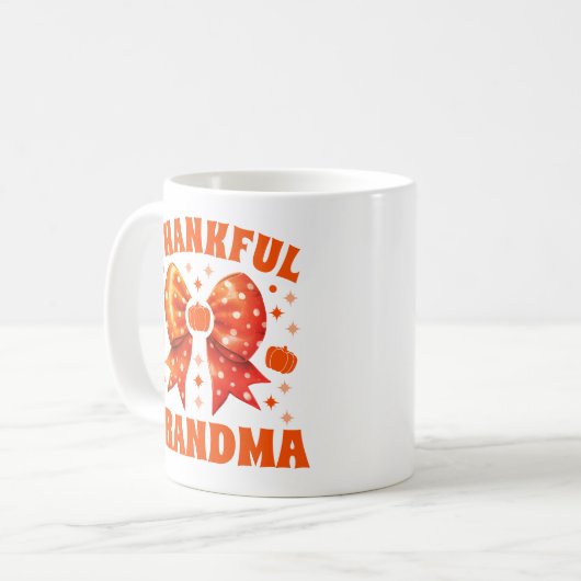 Retro Thanksgiving Oma Coquette Bow Koffiemok (Voorkant links)