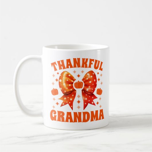Retro Thanksgiving Oma Coquette Bow Koffiemok (Links)