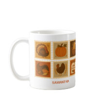 Retro Thanksgiving Stamp Collage Gepersonaliseerd