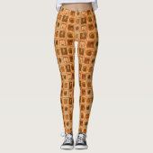 Retro Thanksgiving Stamp Collage Leggings (Voorkant)