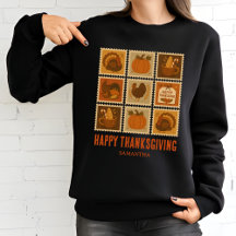 Retro Thanksgiving Stamp Collage