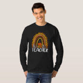 Retro Thanksgiving Teacher Thankful Teacher Rainbo T-shirt (Voorkant volledig)