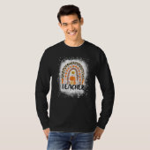 Retro Thanksgiving Teacher Thankful Teacher Rainbo T-shirt (Voorkant volledig)
