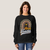 Retro Thanksgiving Teacher Thankful Teacher Rainbo Trui (Voorkant volledig)