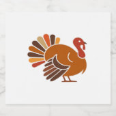 Retro Thanksgiving Turkey � Fall Harvest Design Cl Sparkling Wijnetiket (Enkel label)