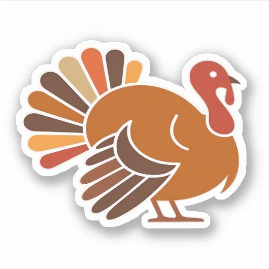 Retro Thanksgiving Turkey � Fall Harvest Design Cl Sticker (Voorkant)