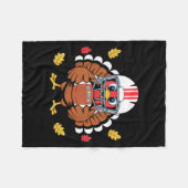 Retro Thanksgiving Turkey Football Toddler Boys Ki Fleece Deken (Voorkant (Horizontaal))