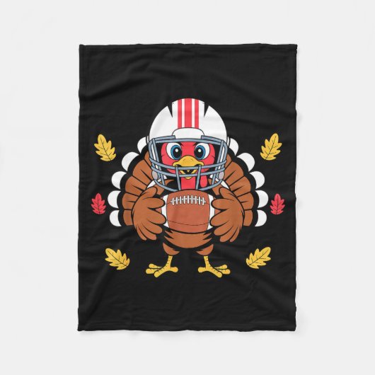 Retro Thanksgiving Turkey Football Toddler Boys Ki Fleece Deken (Voorkant)
