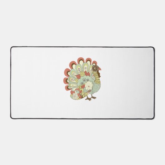 Retro Thanksgiving Turkije - Bloemen Bureaumat (Voorkant)