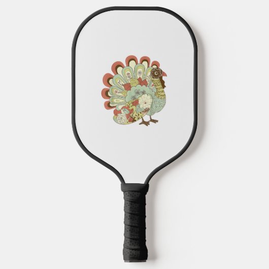 Retro Thanksgiving Turkije -  Bloemen Pickleball Paddle (Voorkant)